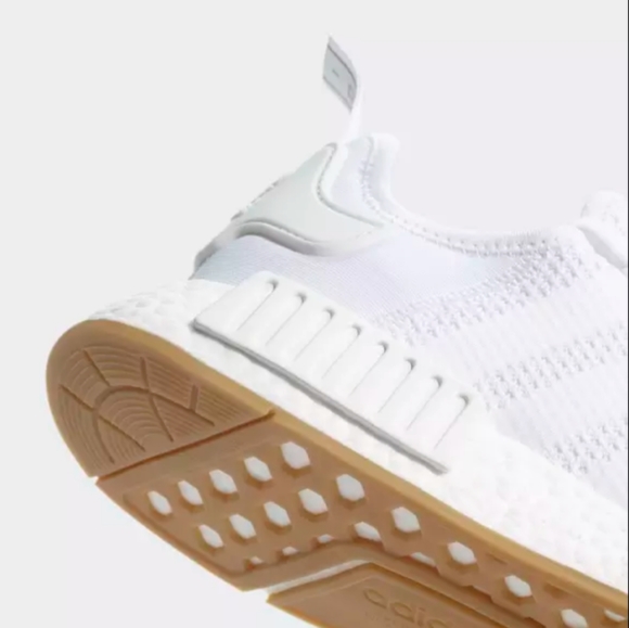 NWT adidas NMD_R1 All White Running Workout Shoes